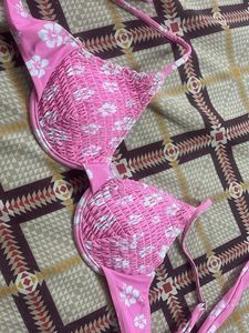 Pink Floral Bikini Top