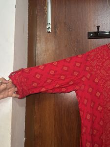 Red Printed Kurta