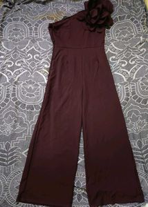 Maroon One-Shoulder Jumpsuit
