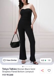 Chic Black Strapless Jumpsuit