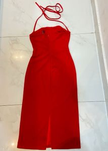Stunning Red Halter Neck Dress