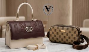 Chic Two-Tone Handbag &amp; Crossbody Set