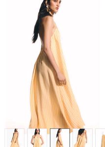Flowy Striped Halter Dress
