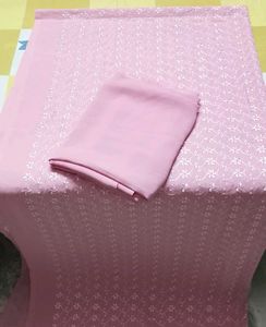 unstitched Chikankari Pink georgette suit Set