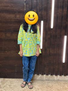 Yellow Floral Print Kurta