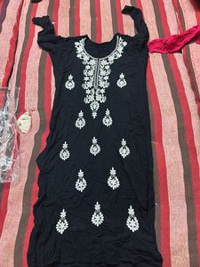 Chikan Kari Black Kurta