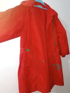 Vibrant Red Hooded Duster Coat