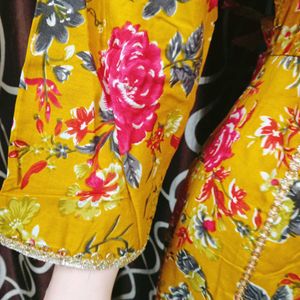 Anarkali Printed Rayon Kurti Set