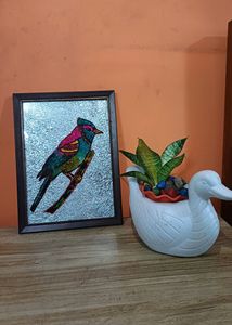 Glass Painting Work- A Beautiful Bird