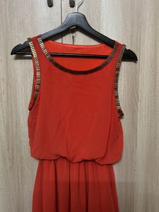 Orange Colour Partying Dress