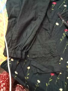 Black Floral Kurti Set