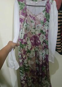 Floral Print Square Neck Maxi Dress