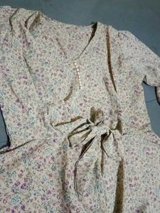 Floral Print Long Sleeve Crop Top