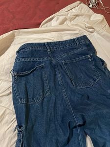 Unique Blue Denim Cargo Pants