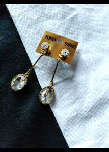 Elegant Oval Crystal Dangle Earrings