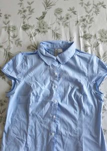 Classic Blue Striped Short Sleeve Shirt
