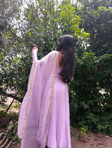 Lavender anarkali with dupatta 🌸🪻