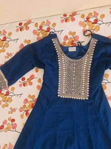 Blue anarkali Embroidered Suit with Dupatta 💖