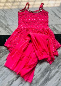 Vibrant Pink Sequined Kurta Set