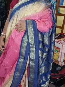 Elegant Pink &amp; Blue Saree