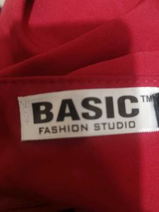 Stylish Red V-Neck Tie-Up Top