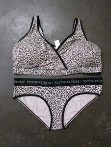 Victoria's Secret Leopard Print Bra &amp; Panty Set