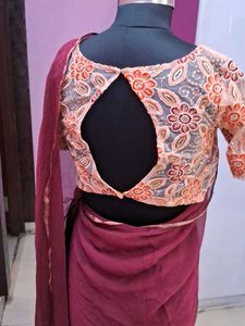 Elegant Maroon Saree For Girls