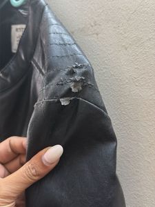 Black Faux Leather Moto Jacket