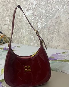 Burgundy Patent Leather Designer  Shoulder Bag