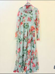 Floral Ethnic Gown With Dupatta