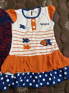 Combo Of 4 Used Cotton Frocks