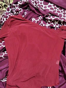 SAVANA Red Off-Shoulder Top