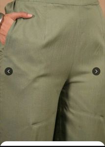 Stylish Olive Green Kurta Set with Tassels