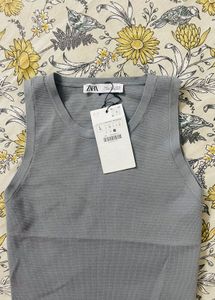 Zara Grey Sleeveless Top
