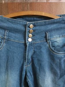 Blue High-Waisted Denim skinny Jeans