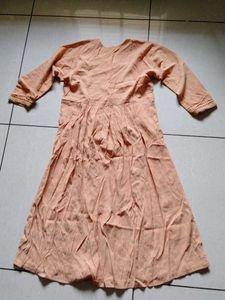 Peach Embroidered Kurta