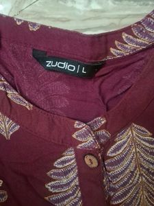 Maroon Printed Kurta