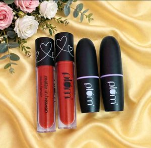 Pack of 4 Plum Matte Liquid Lipsticks & Bullet Lip
