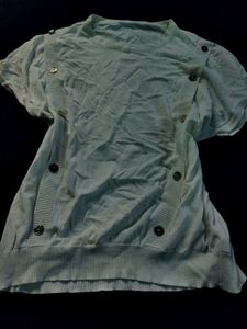 Light Blue Button Detail Top
