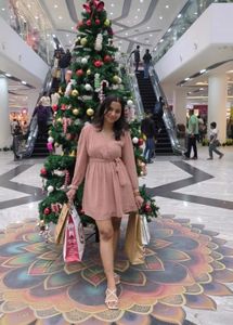 peach A line Dress