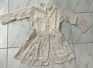 Beige Chikankari Kurta