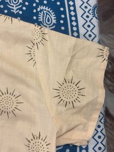 Light Peach Kurta with Sun Print