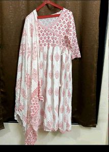 Red &amp; White Printed Dress