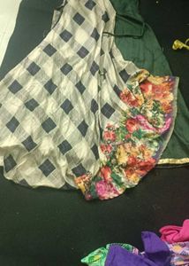 Elegant Floral &amp; Checkered Dress