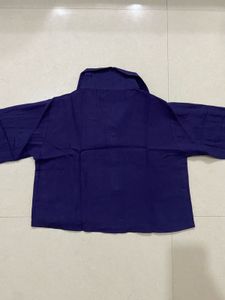 Cropped Navy Blue Shirt