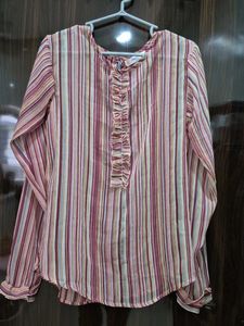 Striped Ruffle Blouse