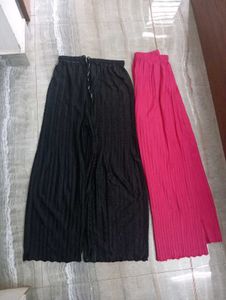 combo of Stylish Palazzos (Black &amp; Pink)
