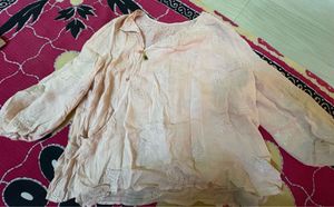 delicate embroided chinese cotton top pink