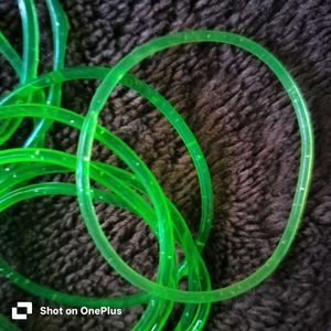silicon Neon Green Bangles
