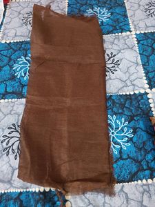 Brown Flower Print Saree With Blouse Pis